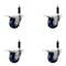 Service Caster 3'' Solid Poly Swivel 1'' Expanding Stem Caster Set Total Lock Brake, 4PK SCC-EXTTL20S314-SPUS-1-4 - alternate 1